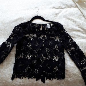 H&M Women's Black Netted Top